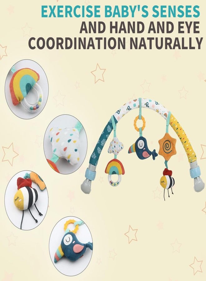 Caterbee Baby Bouncer Toy bar, Stroller & Crib Accessory, Pram Activity Bar Toy Travel Arch Bassinet Toys for Toddlers (Sky) - Image 3