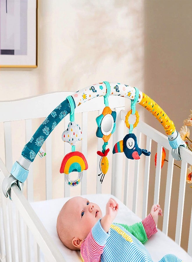 Caterbee Baby Bouncer Toy bar, Stroller & Crib Accessory, Pram Activity Bar Toy Travel Arch Bassinet Toys for Toddlers (Sky) - Image 4