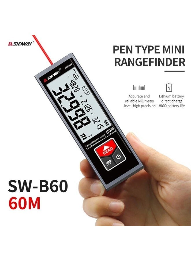 إس إن دي واي {"en":"60m/196ft Rechargeable Digital Laser Distance Meter, Mini Laser Range Finder with OLED Screen, Handheld Measuring Tool, Infrared Measurement, Laser Tape Measure Distance/Area/Volume/Pythagorean - Image 1