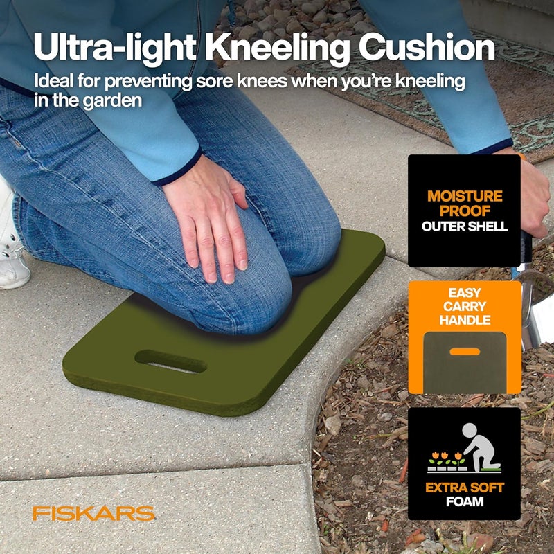 Fiskars Flower Gardening Tool Set with Floral Pruner, Trowel, Cultivator, Garden Gloves, and Ultra-Light Kneeling Cushion for Outdoor Use (5 Piece Kit) - Image 5
