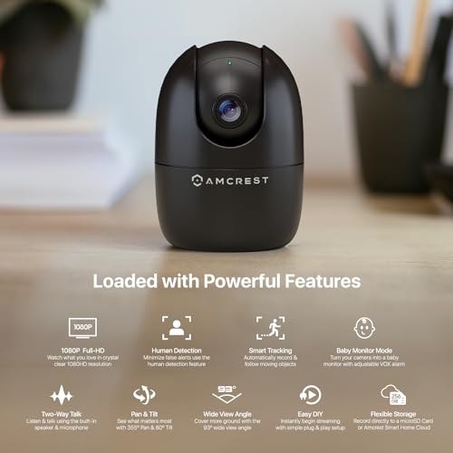 Amcrest 1080P WiFi Camera Indoor, Nanny Cam, Dog Camera, Sound & Baby Monitor, Human & Pet Detection, Motion-Tracking, 2.4Ghz Only, Pan/Tilt Wireless IP Camera, Night Vision, Smart Home ASH21-B - Image 2