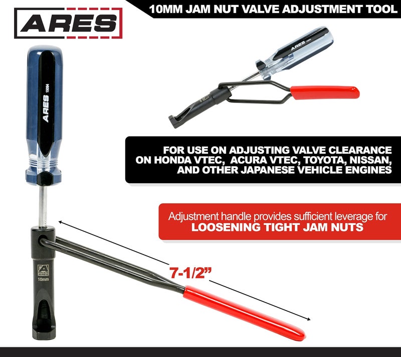 ARES 15094 – 10mm Jam Nut Valve Adjustment Tool – Easily Loosens Tight Jam Nuts with Window Cut Out for Positioning – For Honda, for Toyota, for Nissan, and Other Japanese Engines - Image 3