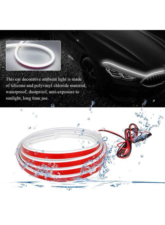 SHMZK Car Hood Light Strip, 79 Inch Car Hood LED Daytime Running Light Strip with Fuse Protection, Flexible Dynamic Scan Start up Light Strip for Car SUV Truck, Car Accessories (White) - Image 3