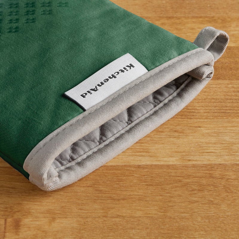 KitchenAid Asteroid Oven Mitt Set  7""x12.5""  Dark Green  2 Piece - Image 2
