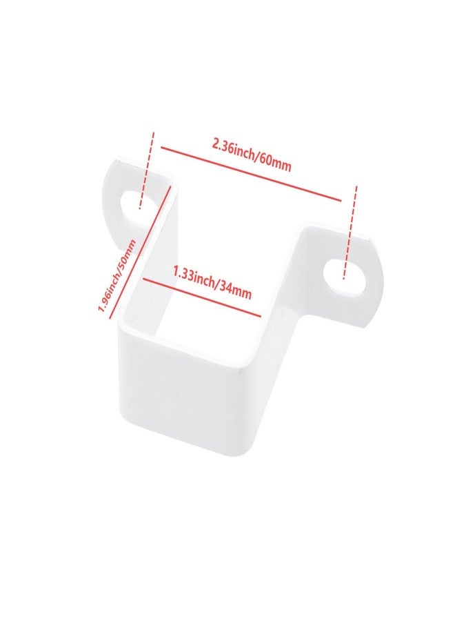 Nicerity 4Pcs Square Tube Strap Clamp Deck Fence Post Tie Bracket U Shape Pipe Clamp Bracket (White) - Image 3