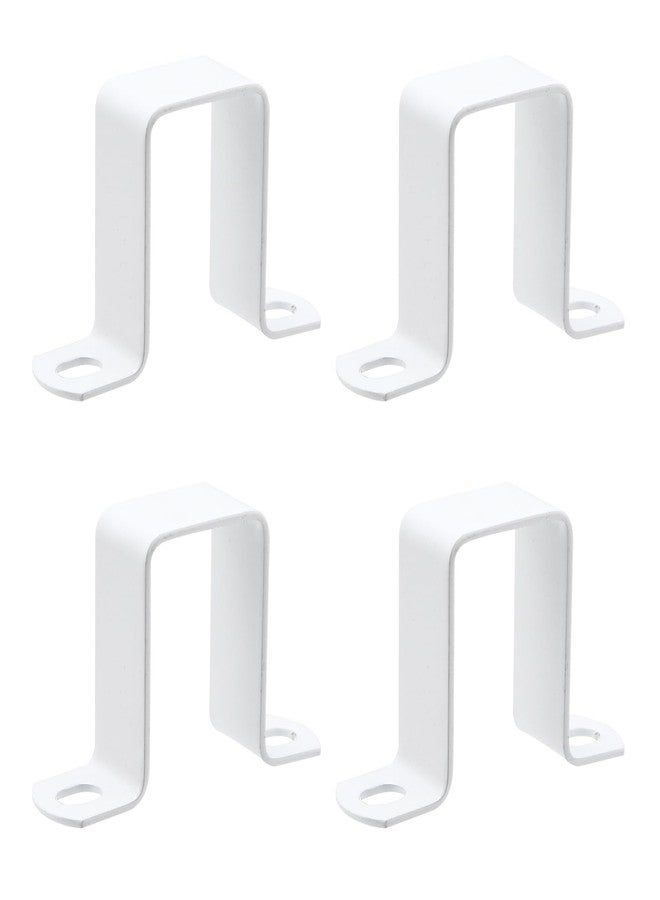 Nicerity 4Pcs Square Tube Strap Clamp Deck Fence Post Tie Bracket U Shape Pipe Clamp Bracket (White) - Image 2