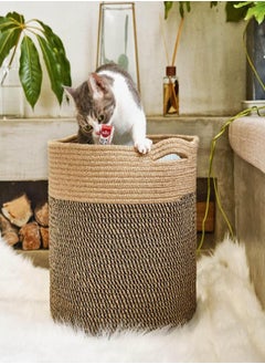 Goodpick Goodpick Large Cotton Rope Basket 15.8"x15.8"x13.8"-Baby Laundry Basket Woven Blanket Basket Nursery Bin, Jute 