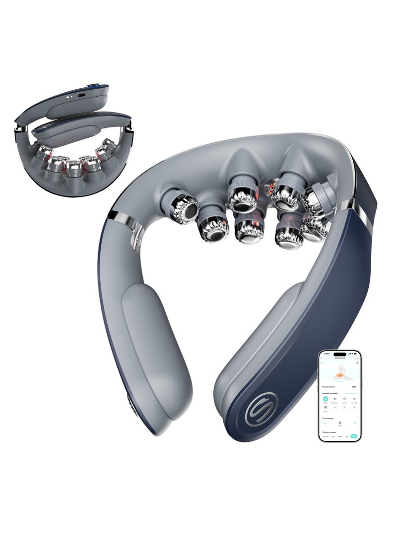 SKG G7 Pro-Fold Cordless Neck Massager for Pain Relief, Deep Tissue Vibration, Portable & Foldable
