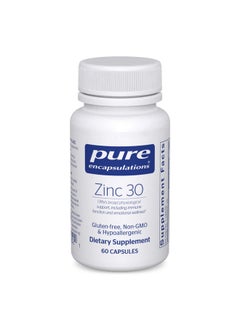 Pure Encapsulations Zinc 30 Mg ; Zinc Picolinate Supplement For Immune System Support Growth And Development And Wound Healing* ; 60 Capsules  - Image 1