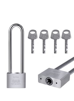 Y&D Lengthened Padlock with 4 Keys, 6.4 Inch Long Shackle Heavy Duty Lock Waterproof High Security Outdoor for Warehouses Container Doors Garage Shed  - Image 1