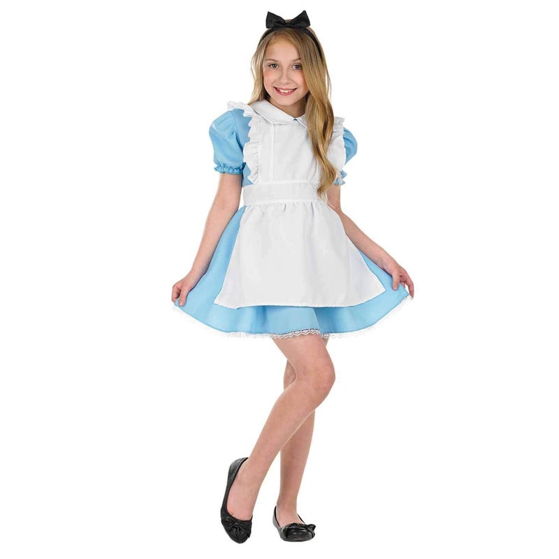 fun shack Alice in Wonderland Costume Kids, Alice Costume Girls, Book Characters Costumes for Kids, Large - Image 1
