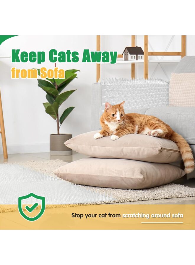 Cat Repellent Outdoor Indoor Mat Clear Cat Repellent Mat with Spikes Furniture Plant Protectors from Cats Dogs Birds, 42 * 33.8cm,10pcs - Image 2