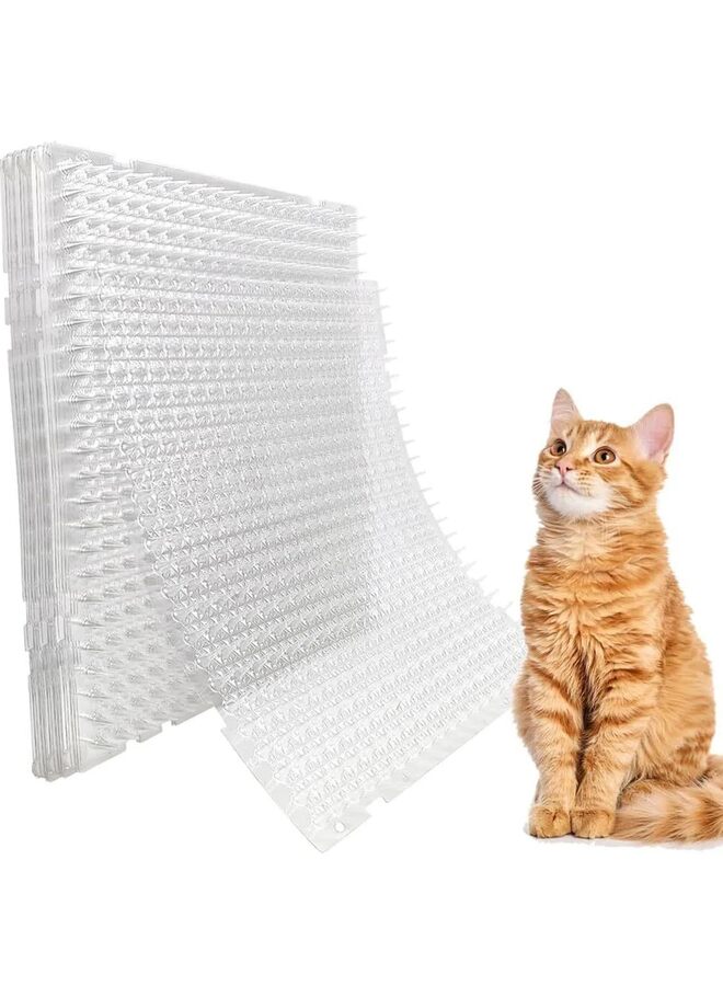Cat Repellent Outdoor Indoor Mat Clear Cat Repellent Mat with Spikes Furniture Plant Protectors from Cats Dogs Birds, 42 * 33.8cm,10pcs - Image 4