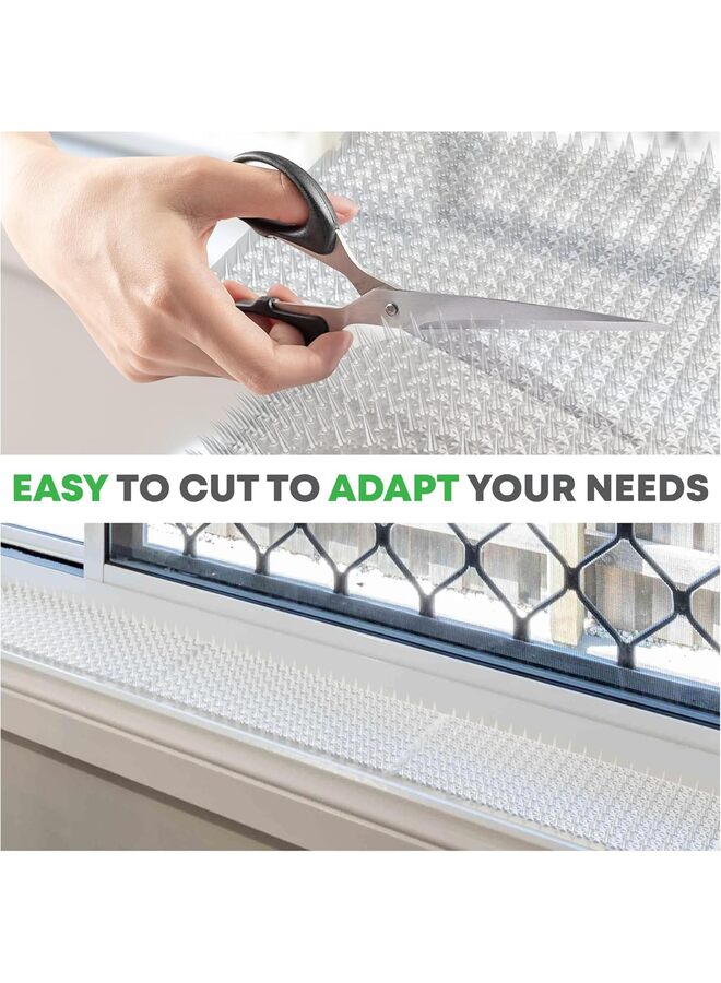 Cat Repellent Outdoor Indoor Mat Clear Cat Repellent Mat with Spikes Furniture Plant Protectors from Cats Dogs Birds, 42 * 33.8cm,10pcs - Image 3