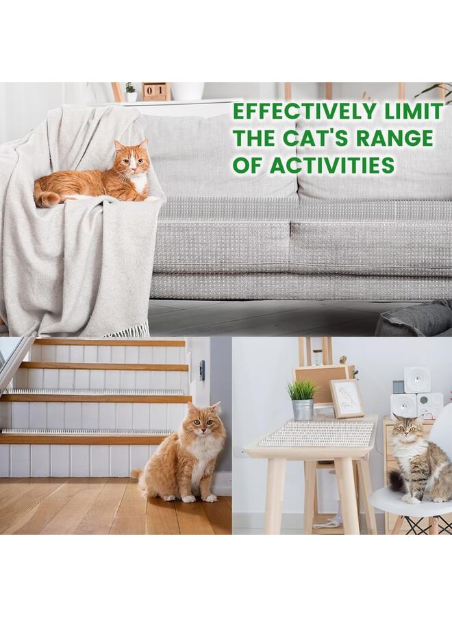 Cat Repellent Outdoor Indoor Mat Clear Cat Repellent Mat with Spikes Furniture Plant Protectors from Cats Dogs Birds, 42 * 33.8cm,10pcs - Image 1
