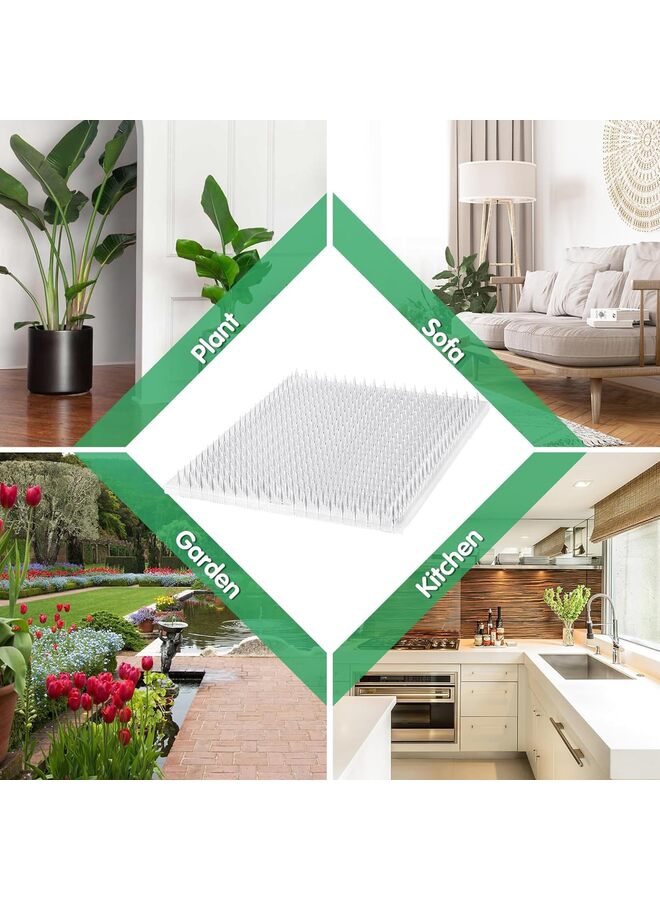 Cat Repellent Outdoor Indoor Mat Clear Cat Repellent Mat with Spikes Furniture Plant Protectors from Cats Dogs Birds, 42 * 33.8cm,10pcs - Image 5