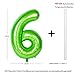 CHANGZHONG 40 Inch Large Green Number 6 Balloon Giant Helium Polyester Film 6th Birthday Girl Boy Self Inflating Digit Six For Anniversary Celebration Baby Shower New Year Engagement Party Decoration - Image 2