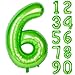 CHANGZHONG 40 Inch Large Green Number 6 Balloon Giant Helium Polyester Film 6th Birthday Girl Boy Self Inflating Digit Six For Anniversary Celebration Baby Shower New Year Engagement Party Decoration - Image 4