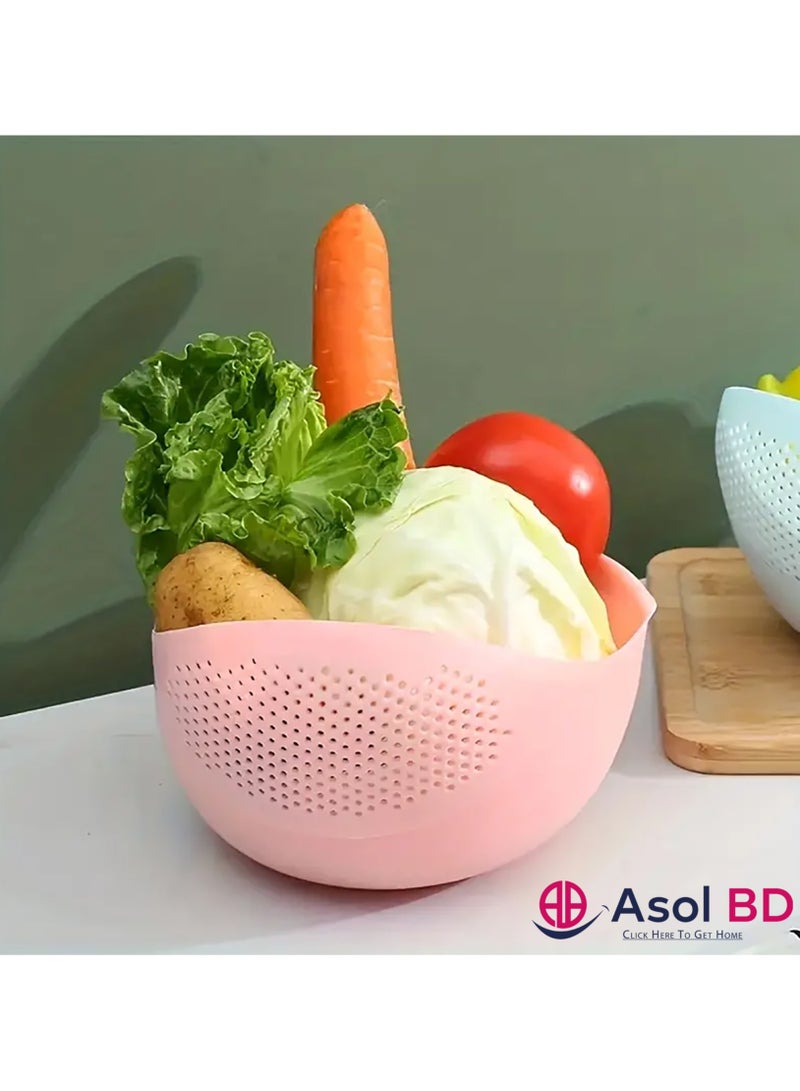 AsolBD 1pc Rice Washer Strainer Colanders for Cleaning Vegetable Fruit Pasta bowl Organizer Colander Multifunctional Kitchen Washing Basket Basin, Kitchen Supplies, Dishwasher Safe Colanders - Image 3