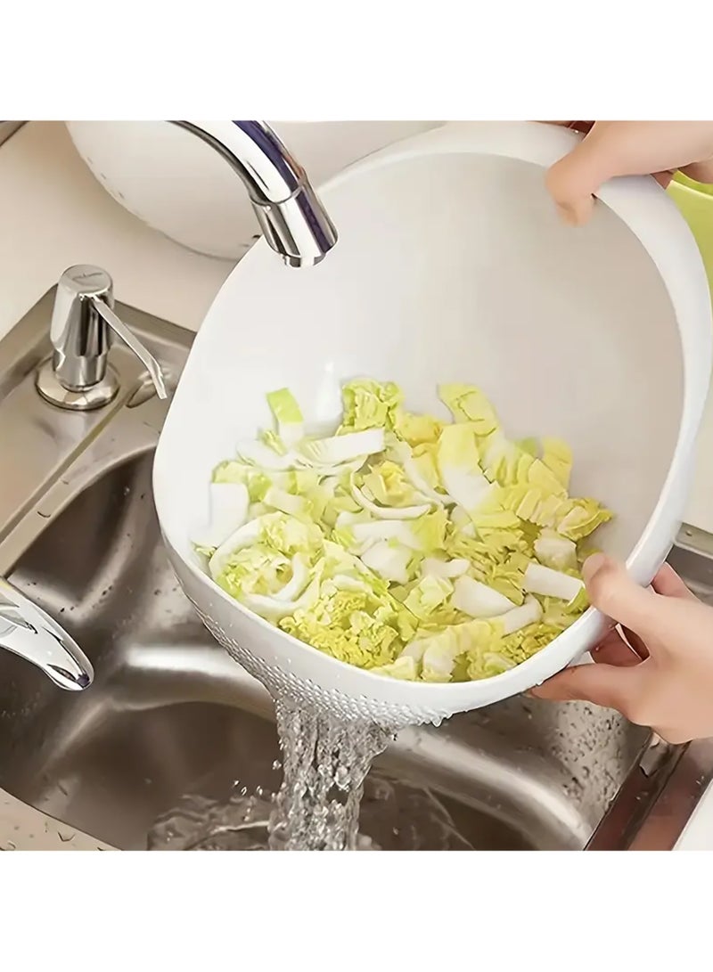 AsolBD 1pc Rice Washer Strainer Colanders for Cleaning Vegetable Fruit Pasta bowl Organizer Colander Multifunctional Kitchen Washing Basket Basin, Kitchen Supplies, Dishwasher Safe Colanders - Image 4