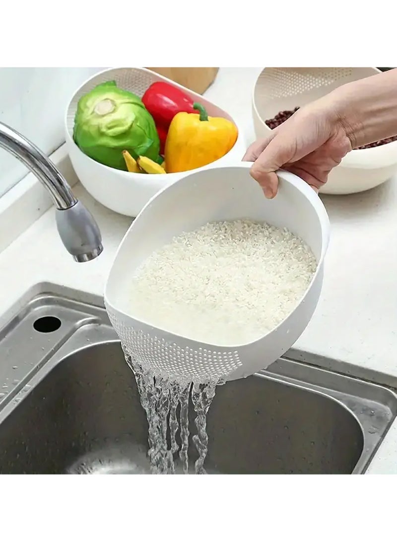 AsolBD 1pc Rice Washer Strainer Colanders for Cleaning Vegetable Fruit Pasta bowl Organizer Colander Multifunctional Kitchen Washing Basket Basin, Kitchen Supplies, Dishwasher Safe Colanders - Image 5