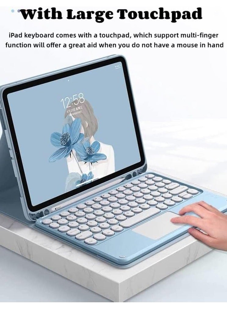 Arabic and English Keyboard for iPad 11th Generation Case 11 Inch 2025 -Touchpad Detachable Keyboard -Slim Leather Folio Smart Cover for iPad 11th Gen - Image 2
