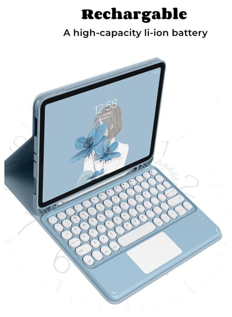 Arabic and English Keyboard for iPad 11th Generation Case 11 Inch 2025 -Touchpad Detachable Keyboard -Slim Leather Folio Smart Cover for iPad 11th Gen - Image 4