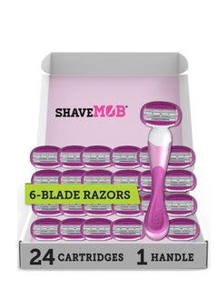 6-Blade Women's Razor Kit (Flex Head Handle + 24 Refills) - The Perfectionist Shaving Kit - pzsku/ZB4BB12112980BBF5D516Z/45/_/1735306348/c1bee630-afcd-4bc4-aafd-6822a6421769