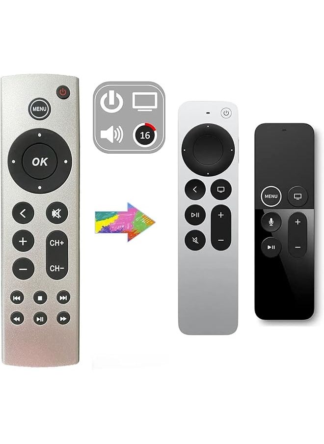 erorex - New Universal Replacement Remote Control Compatible With Tv 4K 1St Generation 2 3 4 Hd A2169 A1842 A1625 A1427 A1469 A1378 A1218 Voice Free Plastic White - Image 1