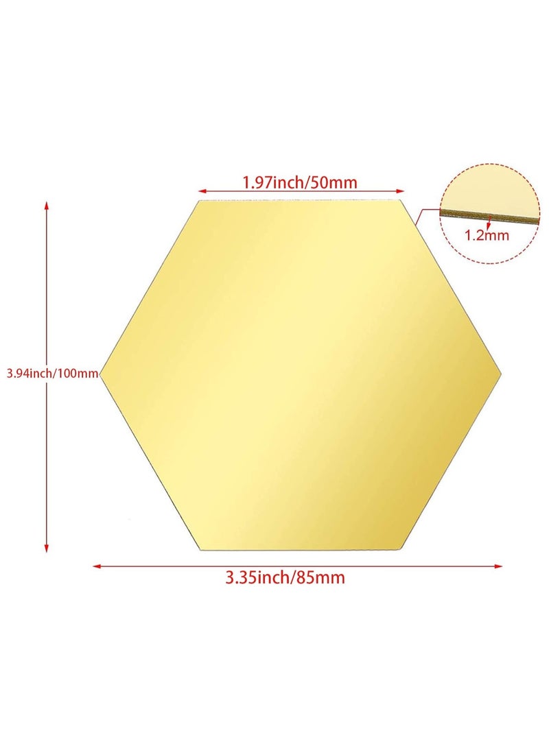TPGP Frameless Mirror Tiles Self-Adhesive Crystal Mirror Bathroom Mirror Hexagon Mirror Tiles Hexagon Mirror Acrylic for Living Room for Dressing Room Bedroom and Living Room Decor Pack of 24 - Image 2