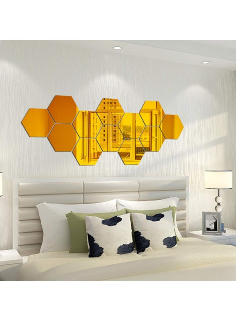 TPGP Frameless Mirror Tiles Self-Adhesive Crystal Mirror Bathroom Mirror Hexagon Mirror Tiles Hexagon Mirror Acrylic for Living Room for Dressing Room Bedroom and Living Room Decor Pack of 24 - Image 4
