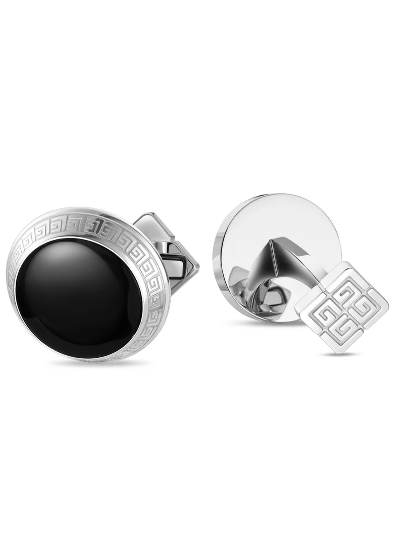 Guy Laroche Alain Stainless Steel Silver Cufflinks For Men