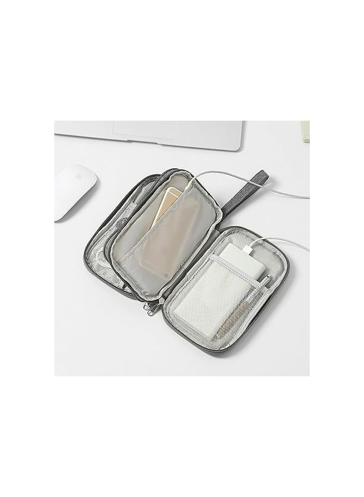 ECVV ECVV Cable Organizer Bag Portable Tech Travel Pouch with Zipper Multiple Electronic Storage Pockets For Cable, Cord, Charger, Phone, Earphone, SD Card - Image 4