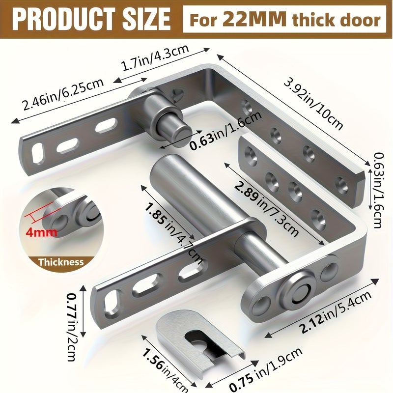 Stainless Steel Automatic Double Opening Door Hinges 1 Pair - Image 3