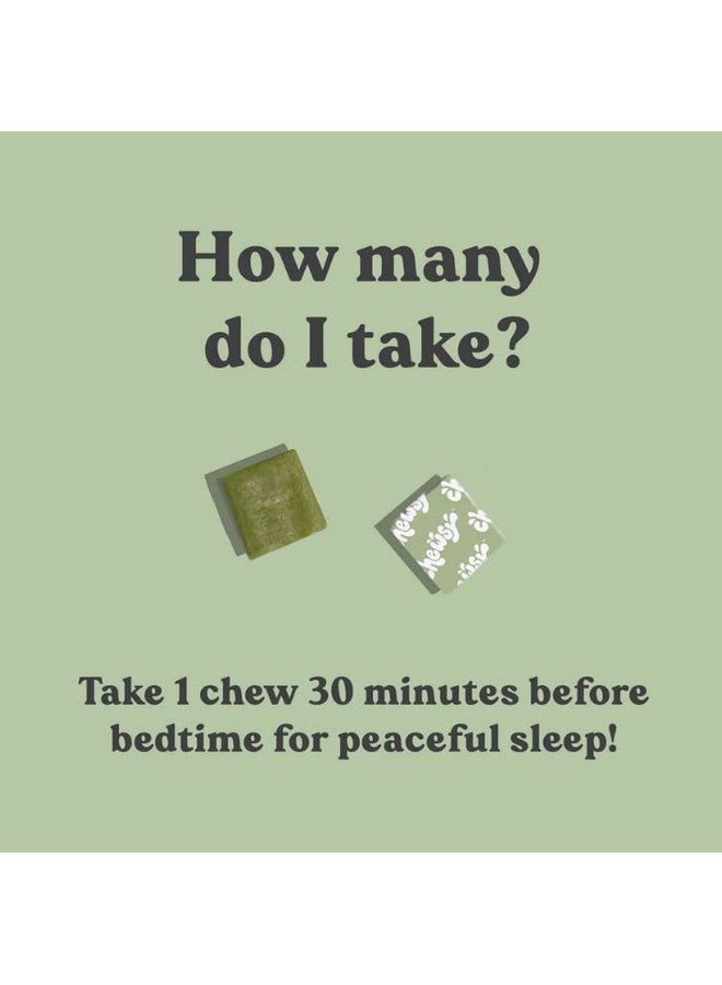 Chewsy Peaceful Sleep Chews, Sleep Support, 3 mg Melatonin, 200 MGS L-Theanine, Chamomile, Lemon Balm, Magnolia, Nighttime Sleep Aid, Naturally Minty Chews, Promotes restful Sleep, 30-Day Supply (1) - Image 2