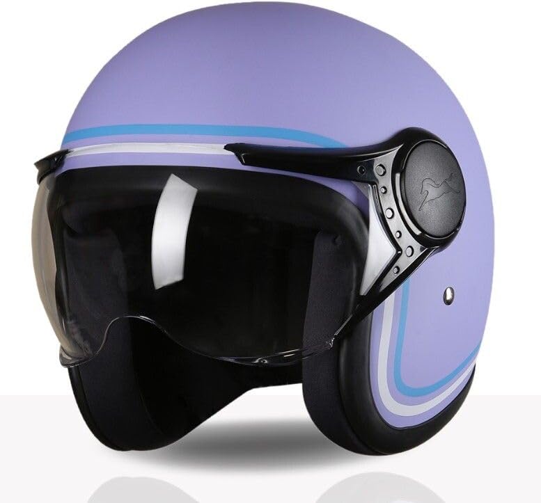 TVS MissFit Women's Open Face Helmet | Lightweight Shell | Pastel Colors Designed Exclusively for Women | Extreme Comfort Fit for Girls | Clear Visor | DOT & ISI Certified (Lilac/L) - Image 1