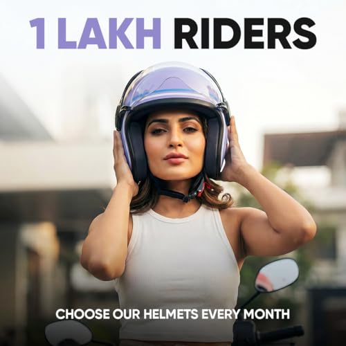 TVS MissFit Women's Open Face Helmet | Lightweight Shell | Pastel Colors Designed Exclusively for Women | Extreme Comfort Fit for Girls | Clear Visor | DOT & ISI Certified (Lilac/L) - Image 5