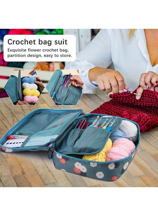 Tusmad 107-Piece Crochet Needle Kit for Beginners - Complete Crochet Set with Ergonomic Hooks, Travel Bag, Tools & Accessories for Adults and Kids - Ideal Crochet Supplies Kit with Blue Flower Bag - Image 5