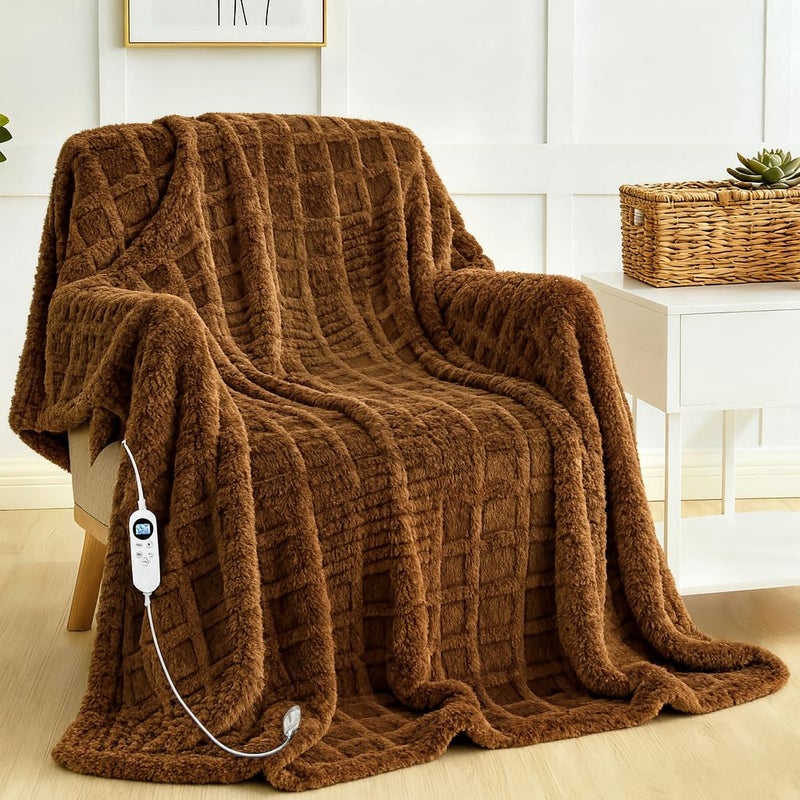 Eastsora Heated Blanket Electric,Waffle Heating Blanket with 12 Heat Levels, Fast Heating Blanket with 1-12 Timer Settings, Overheat Protection with ETL & FCC for Home Office Sofa-50"x60" - Image 1