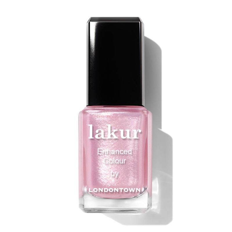 LONDONTOWN Baby Pink Glittery Nail Polish, Pink Strawberry lakur, Vegan Chip-Resistant Long-Lasting Nail Lacquer, .40 fl oz - Image 1