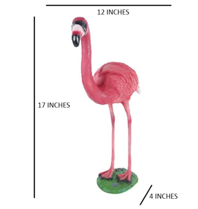 The Decorshed polyresin 17" inch Flamingo for Home Decor Garden Decor Room Decor Colour : Pink& White - Image 4