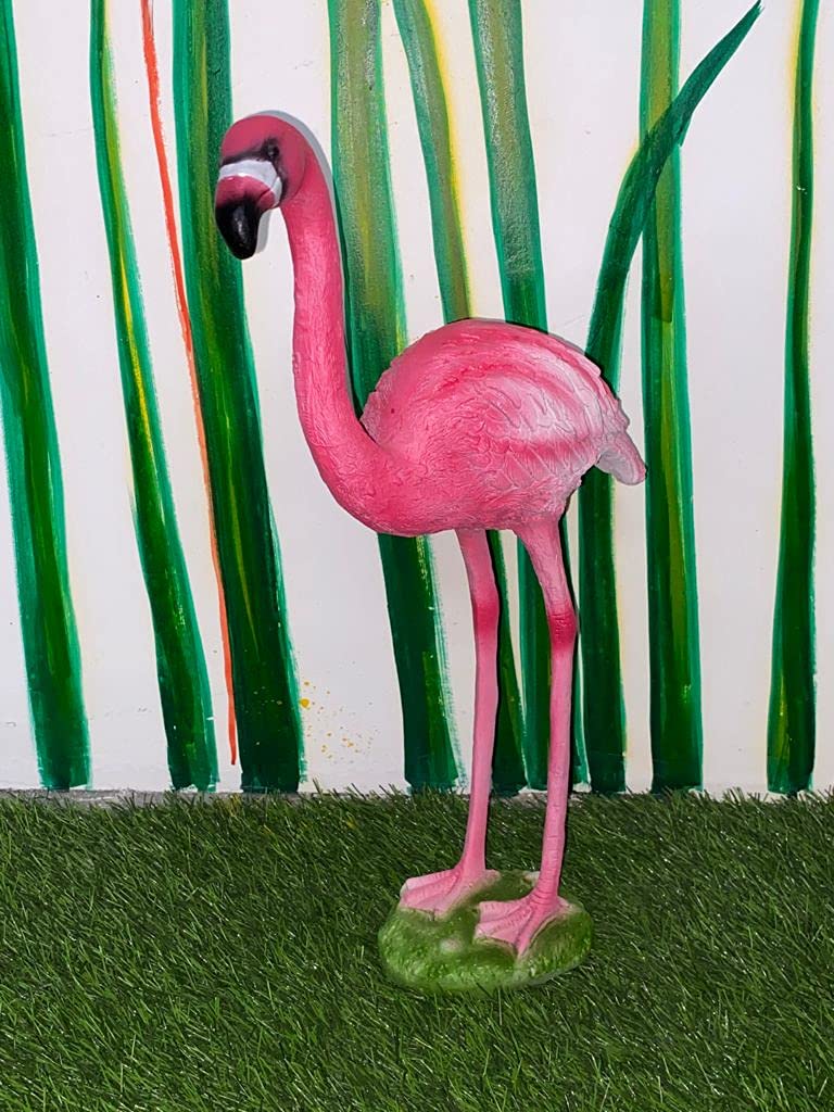 The Decorshed polyresin 17" inch Flamingo for Home Decor Garden Decor Room Decor Colour : Pink& White - Image 3