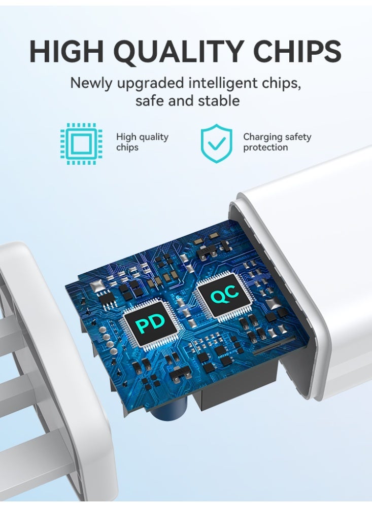 بوو طقم شحن PD 20W + QC 18W مع ​​كابل بيانات Type-C إلى Type-C بقوة 65W - Image 5