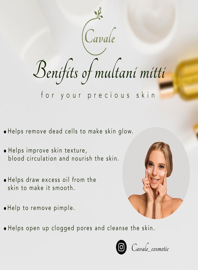 Cavale Multani mitti powder 200gm+Rose water 120ml combo Face & Skin Glow &100% Natural - Image 3
