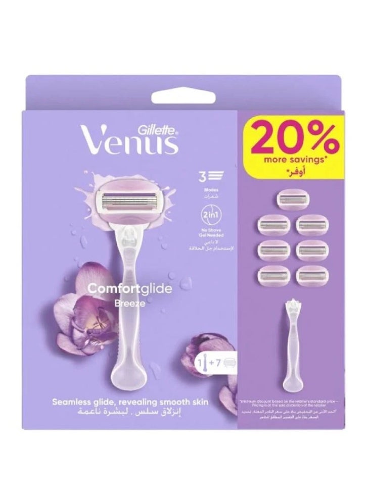 فينوس جيليت فينوس كومفورت جلايد بريز ماكينة الحلاقة النسائية - 7 شفرات - Image 5