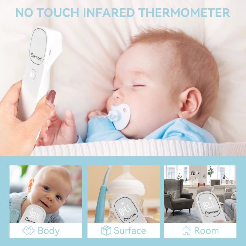 بيركوم Non Contact Infrared Thermometer Digital Forehead Thermometer for Adults and Kids Temperature Thermometer 3 in 1 with Fever Alert Touchless Baby Thermometer Large LED Display - Image 3