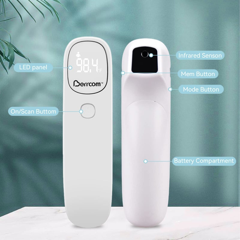 بيركوم Non Contact Infrared Thermometer Digital Forehead Thermometer for Adults and Kids Temperature Thermometer 3 in 1 with Fever Alert Touchless Baby Thermometer Large LED Display - Image 4