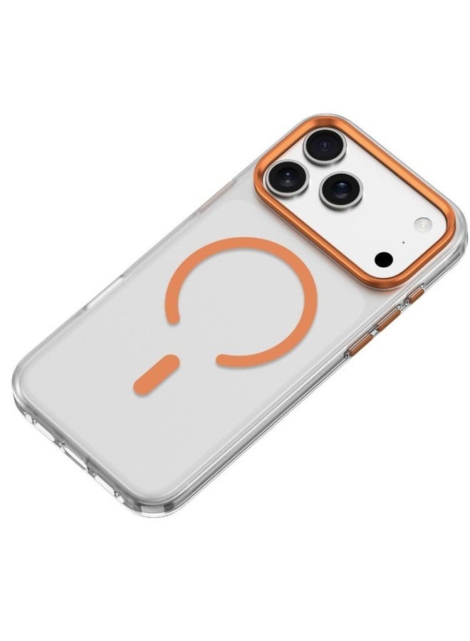 GREEN LION iPhone 17 Pro Max MagSafe Case Prestige with High Grade Shockproof & PC-TPU Hybrid Build / Metal Buttons / Camera Protection / Comfortable Grip / Anti-Scratch Back Cover / Drop Protection / Anti Fingerprint - Orange - Image 3