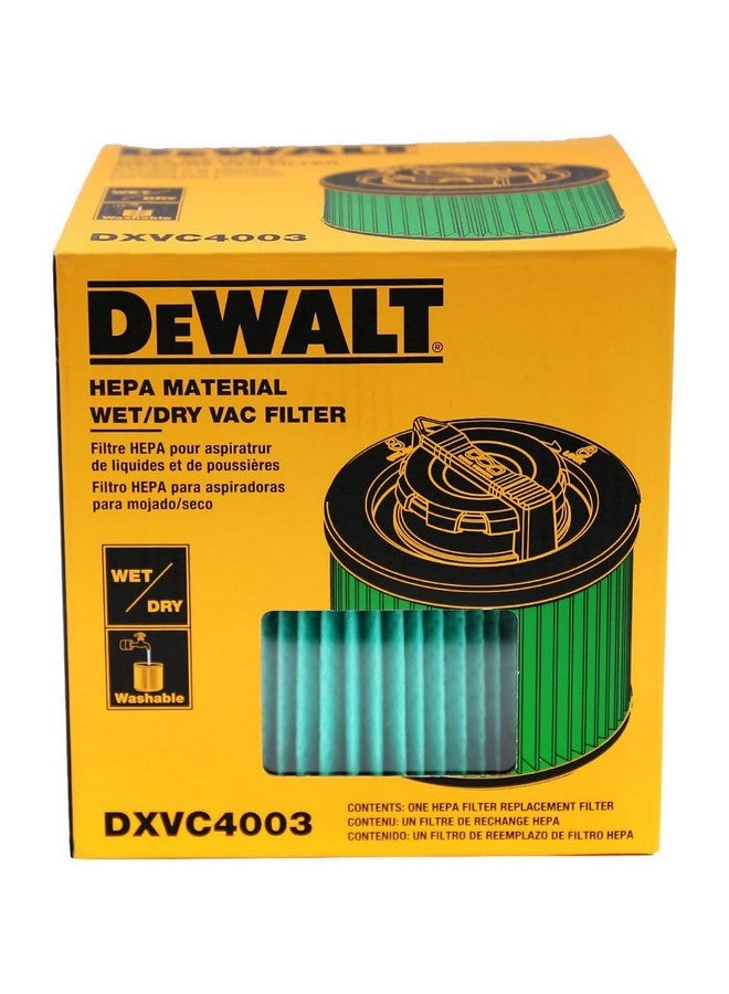DEWALT HEPA Cartridge Filter for Wet and Dry Vacuum Black and Green 6 x 6 x 6 Inch DXVC4003 - Image 4