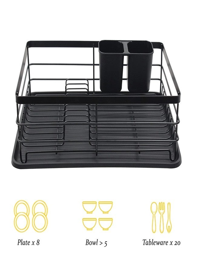 Matiko Dish Drying Rack Kitchen Organizer Drainer Basket Plate Stand Cutlery Holder Sink Counter Storage Utensil Tray Rustproof Metal Compact Space Saving - Image 3